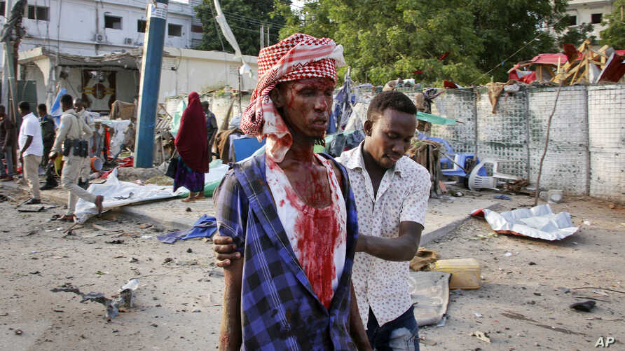 Somali man with bloody head. 