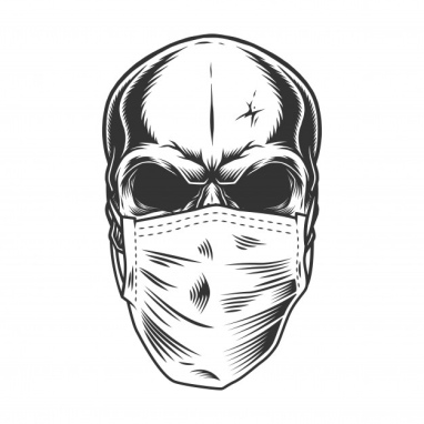Skull in medical mask